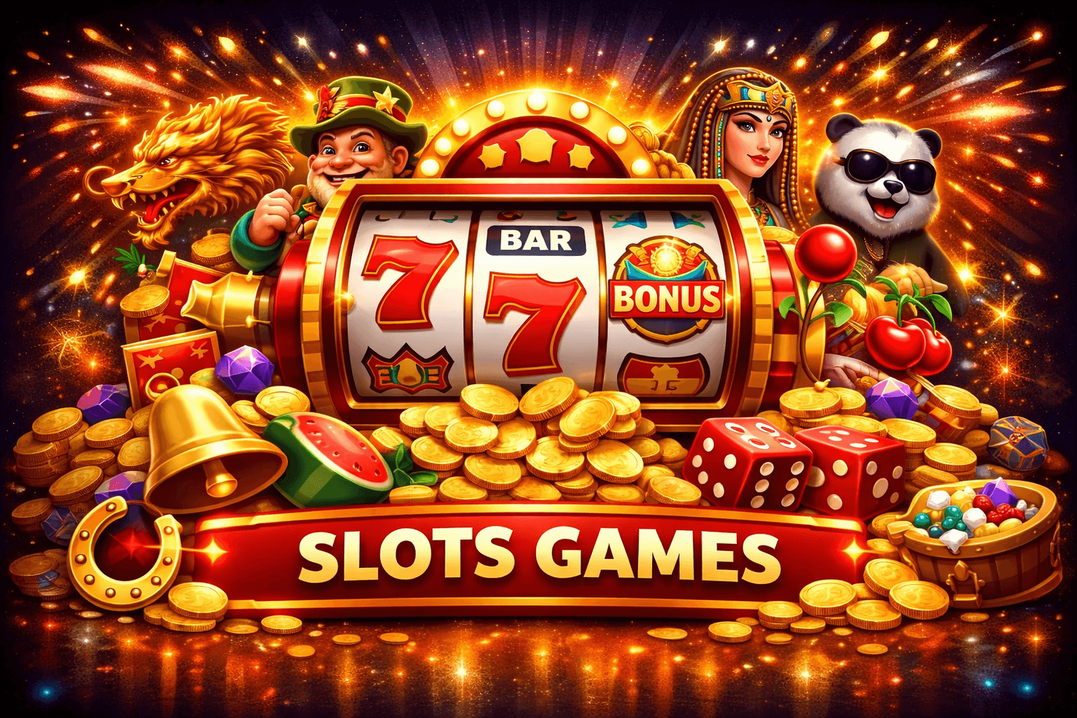 Lucky slots and colorful jackpots